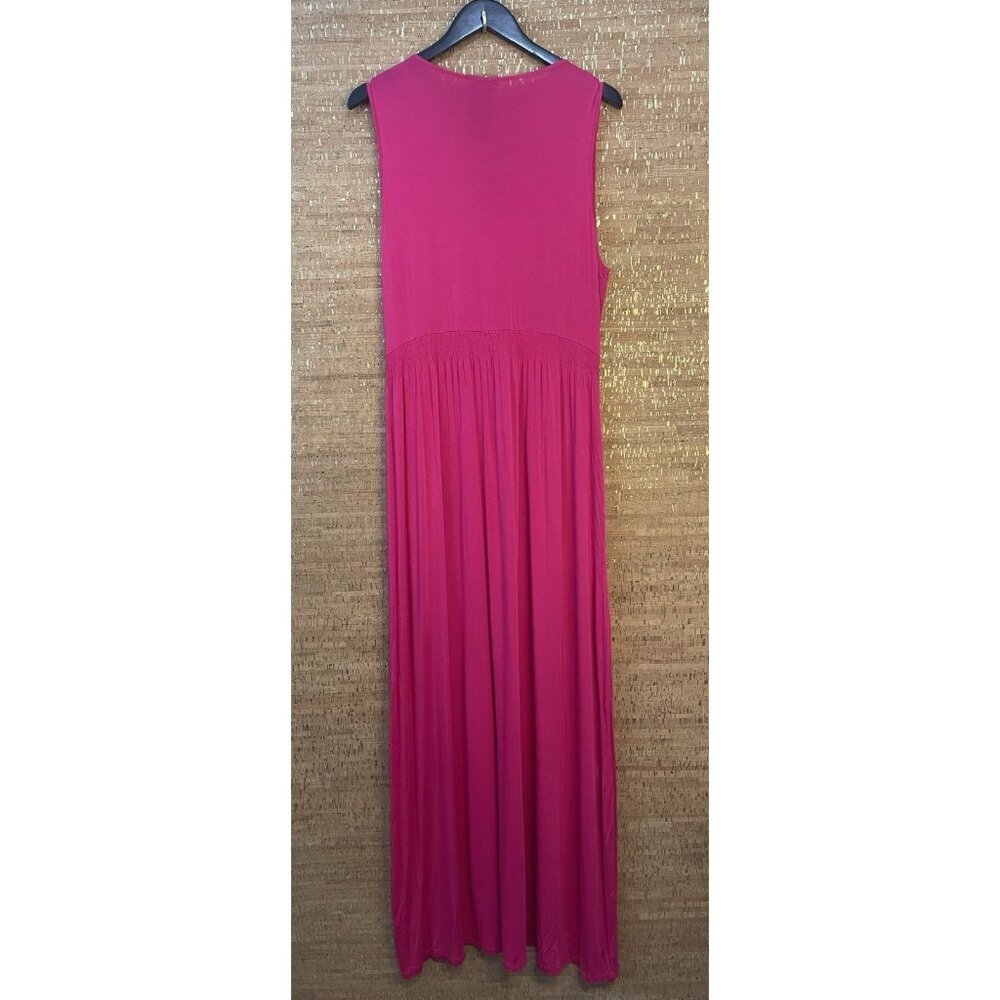 Spense Pink Sleeveless Maxi Dress V-neck Stretch Stitch Women’s XXL (Missy)